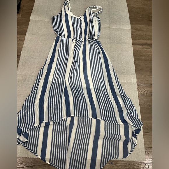 [L]Abercrombie & Fitch Blue Straps Isabelle Sleeveless High Low Lined Dress - Picture 1 of 8